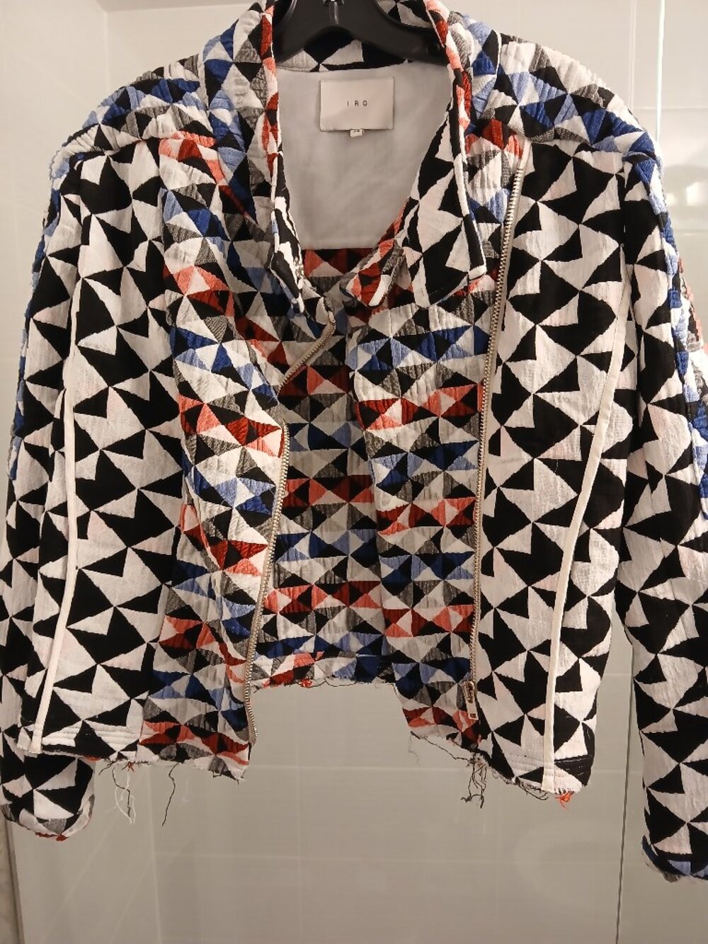 IRO Geometric Moto Style Zip Jacket
